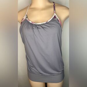 Lululemon No Limits Tank Top Fossil Blurred Blossoms Multi Color Size 4